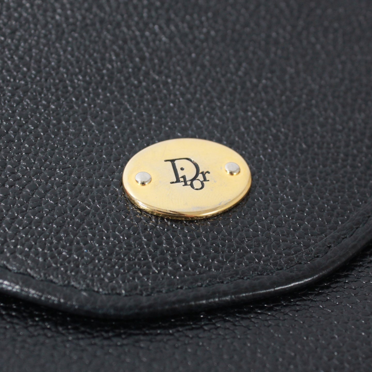 Christian Dior Black Leather Chain Shoulder Bag – Gold Hardware Envelope Flap – 100% Authentic Previously Owned Very Good Condition | L’LUXE Vintage