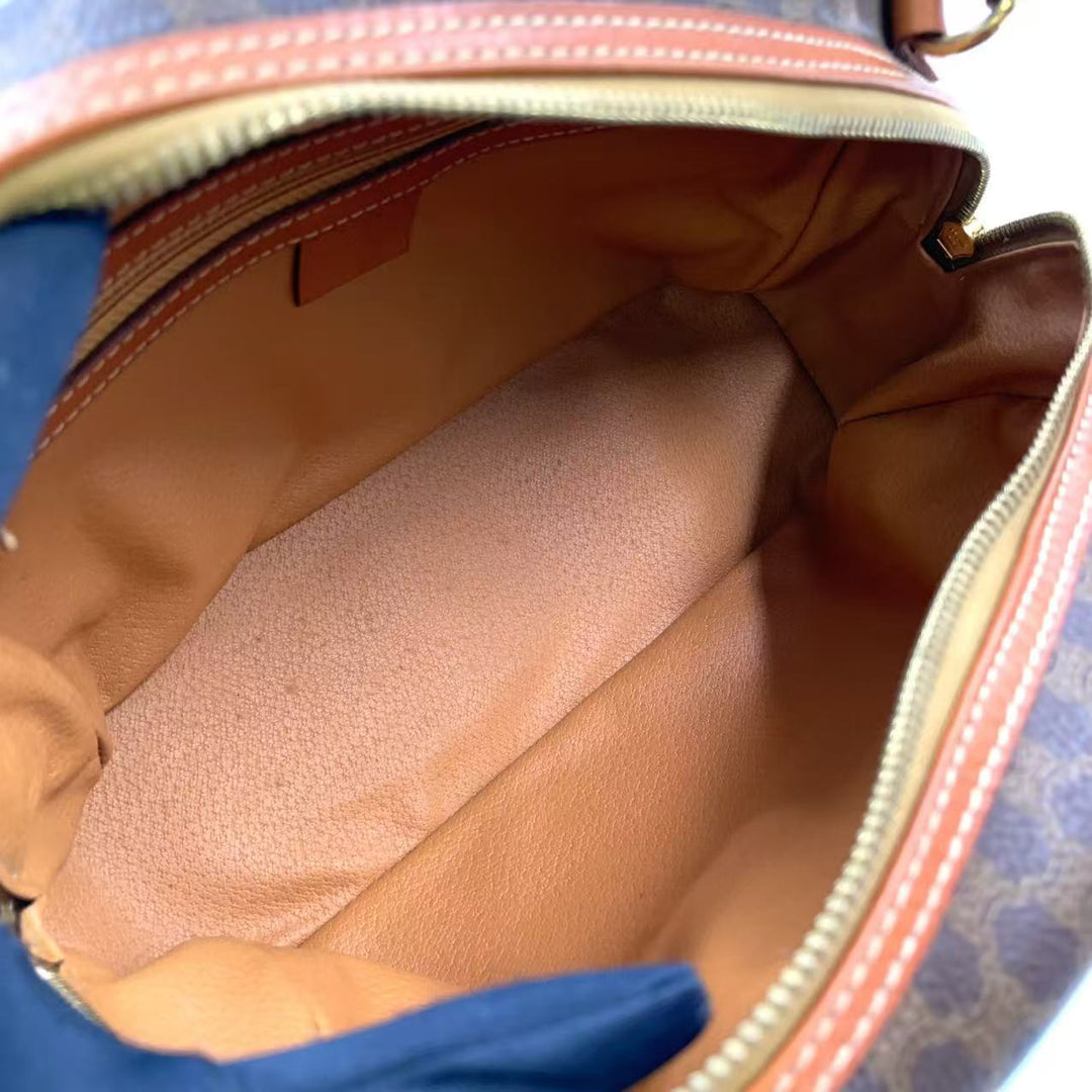 Celine Macadam Pattern Handbag Brown Beige PVC Leather Trim — Previously Owned Good Condition | L’LUXE Authentic’s