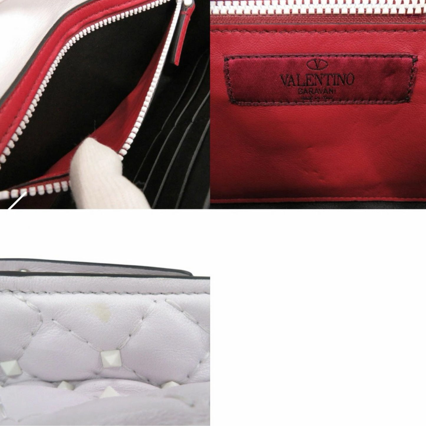 Valentino Garavani Rockstud Leather Shoulder Bag White – Like New | L’LUXE Authentic’s