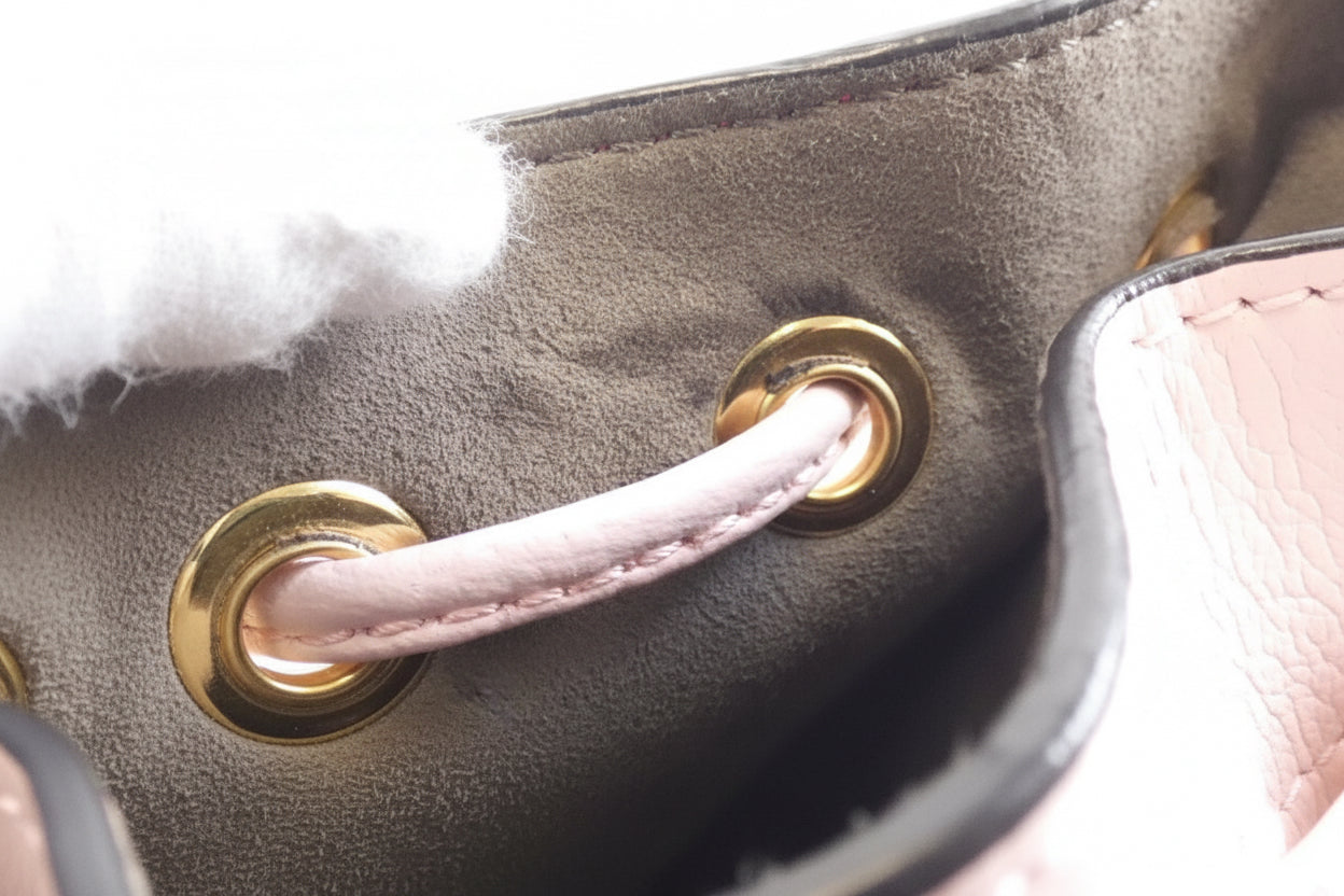 Fendi Mini Mon Tresor Calf Leather Bucket Bag Peonia Pink / Gold – Great Condition Pre-Owned | L’LUXE Authentic’s