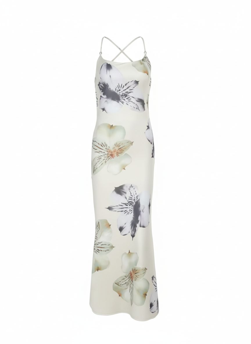 Floral Open-Back Satin Dress | L’LUXE Best Dressed Edit