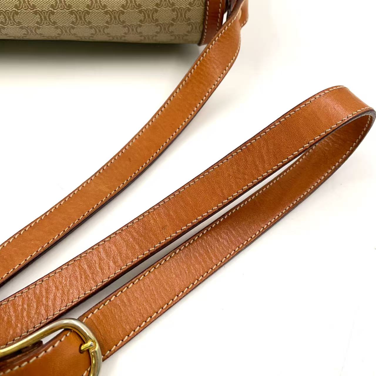 Celine Macadam Pattern Shoulder Bag Beige Coated Canvas – Fair Condition | L’LUXE Authentic’s