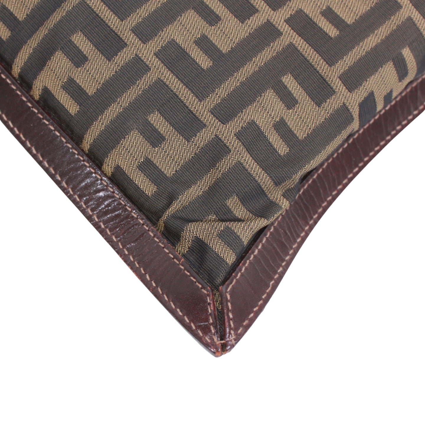 Fendi Zucca Pattern Clutch Bag Brown Canvas Leather – Fair Condition | L’LUXE Authentic’s