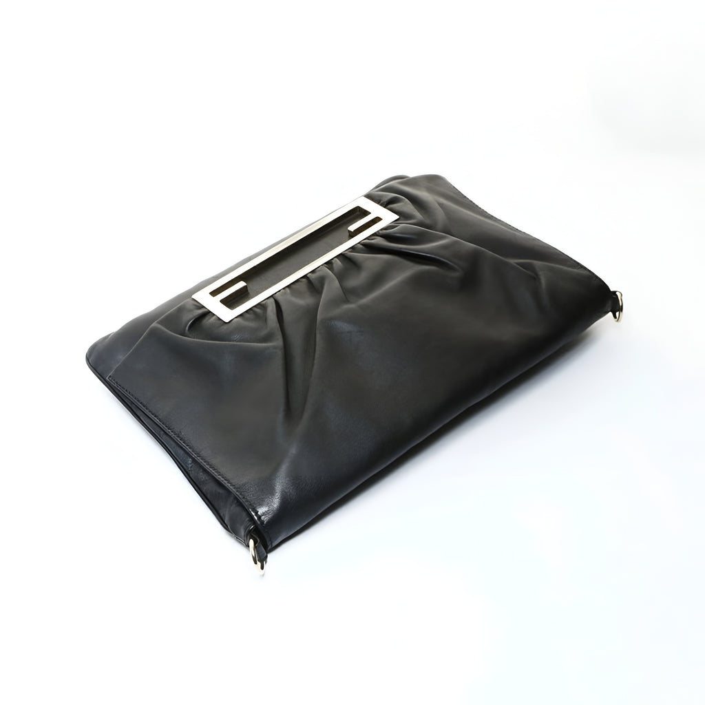FENDI Bucket 2-Way Leather Clutch Shoulder Bag Authentic Previously Owned