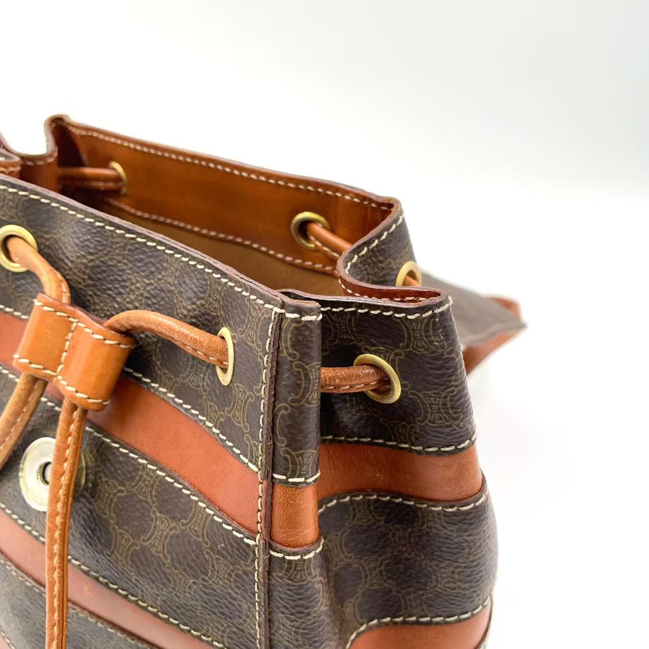 Celine Macadam Pattern Mini Rucksack PVC Leather Brown – Fair Condition | L’LUXE