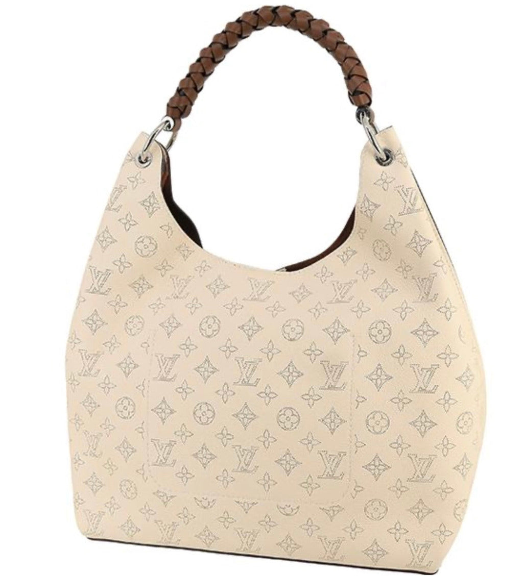 Louis Vuitton Carmel Hobo Mahina Leather Creme Off-White Shoulder Bag Pristine Condition Previously Owned Authentic