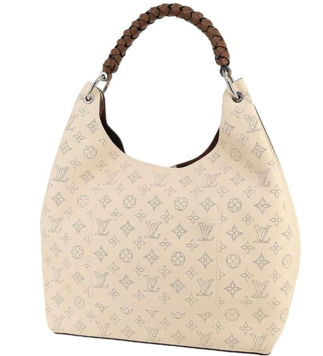 Louis Vuitton Carmel Hobo Mahina Leather Creme Off-White Shoulder Bag Pristine Condition Previously Owned Authentic