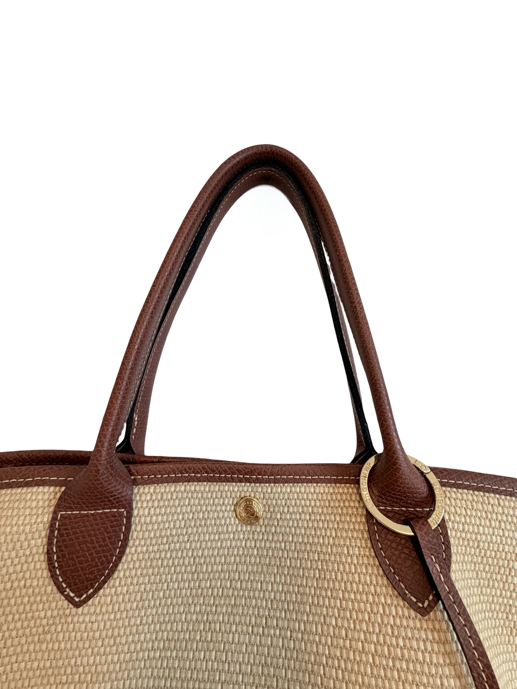 Longchamp Le Pliage Collection Large Basket Tote – Natural Authentic Previously Owned