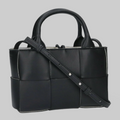 Bottega Veneta Candy Arco Maxi Intrecciato 2-Way Shoulder Bag Black White Excellent Previously Owned Authentic