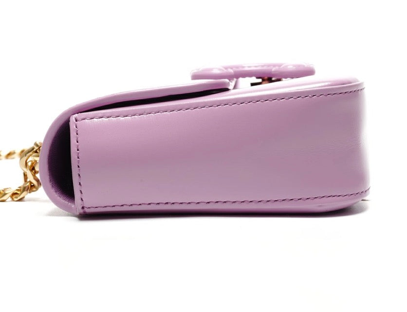 CELINE Triomphe Chain Shoulder Bag Pink Shiny Calfskin | Authentic Previously Owned
