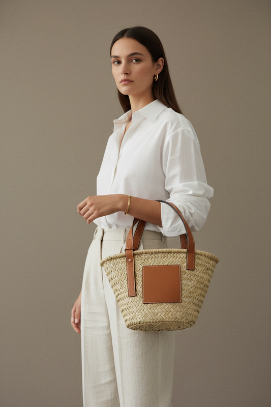Natural Straw Woven Shoulder Bag| L’LUXE Handbags Last One