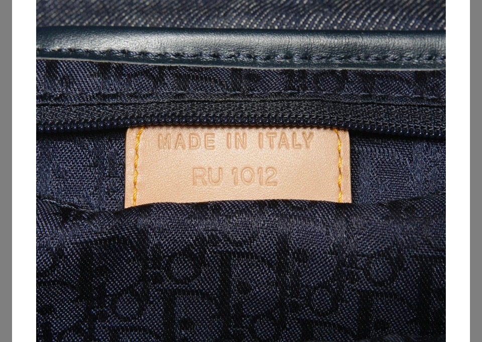 Christian Dior Denim Saddle Bag Navy Authentic Previously Owned
