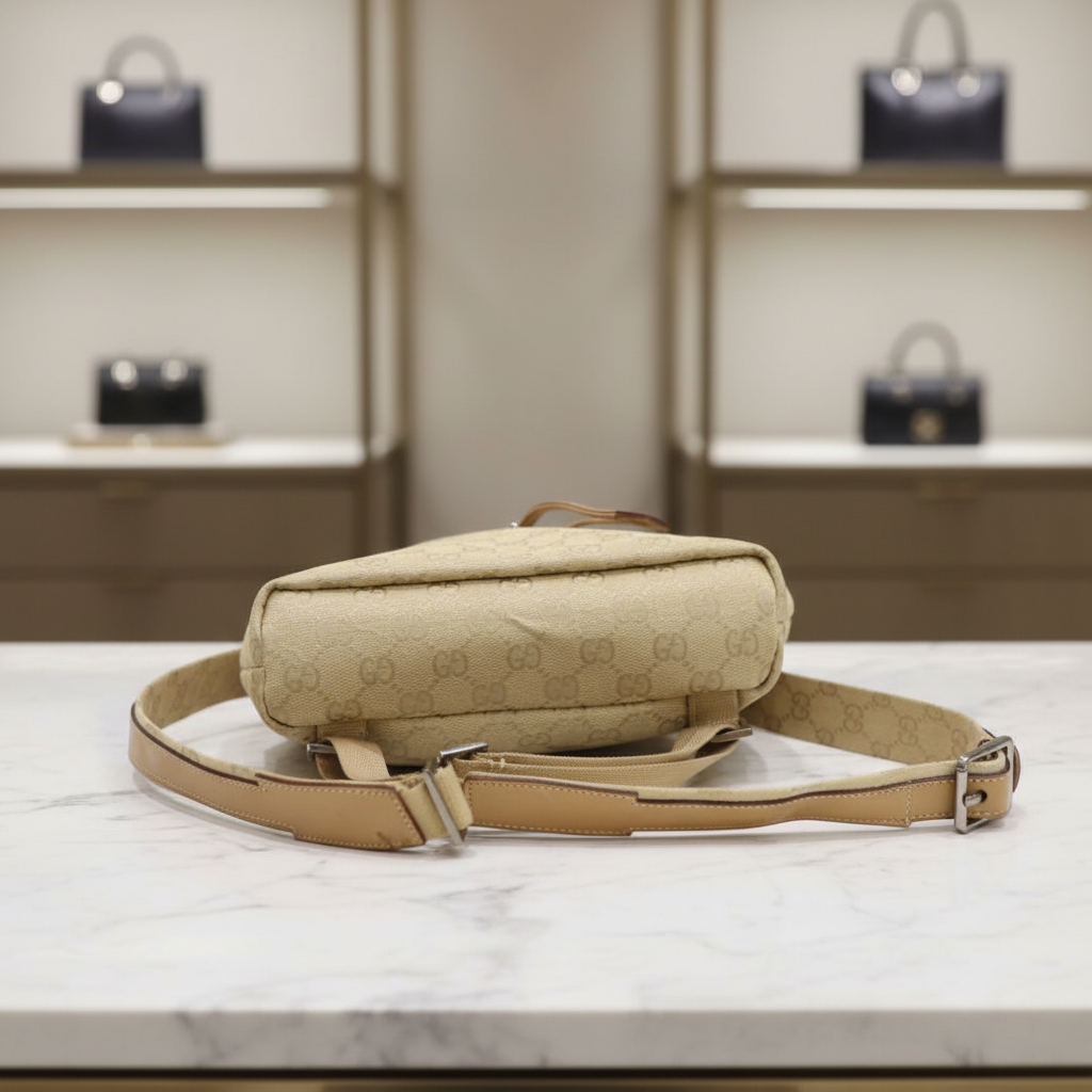 GUCCI Monogram Mini Beige Backpack Daypack Previously Owned Authentic