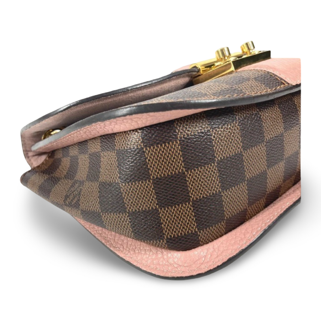 LOUIS VUITTON Damier White W Chain Shoulder Bag in Pink & Brown Damier Canvas –Authentic Previously Owned