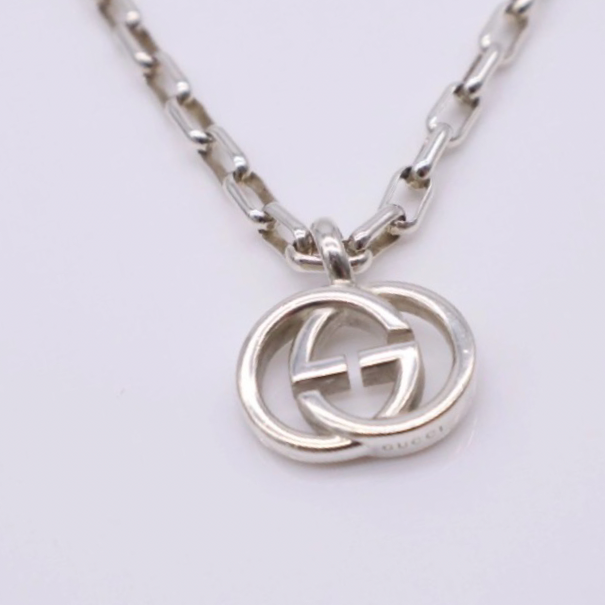 GUCCI Interlocking G Silver Necklace –Authentic Previously Owned