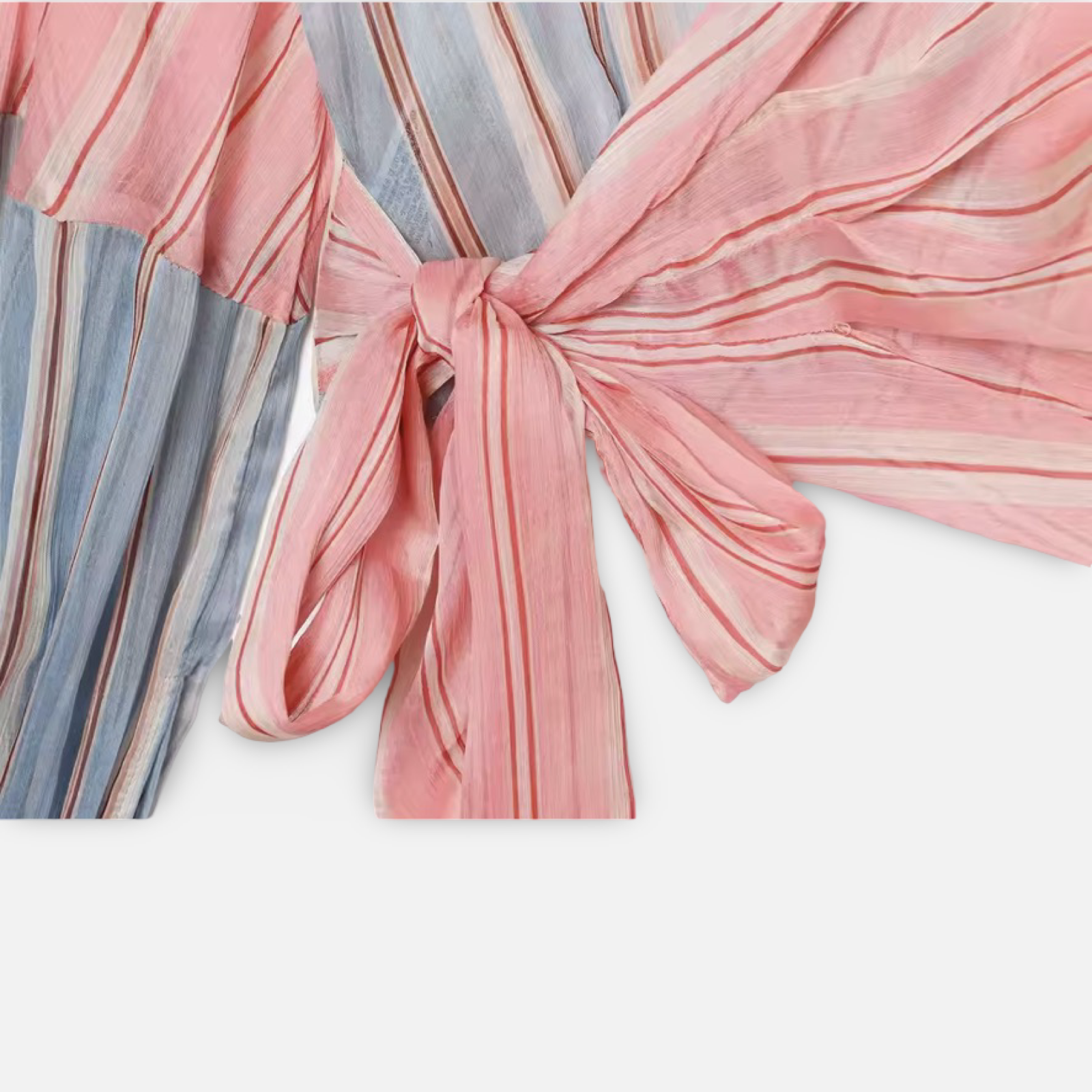 Pastel Striped Waist Tie Shirt