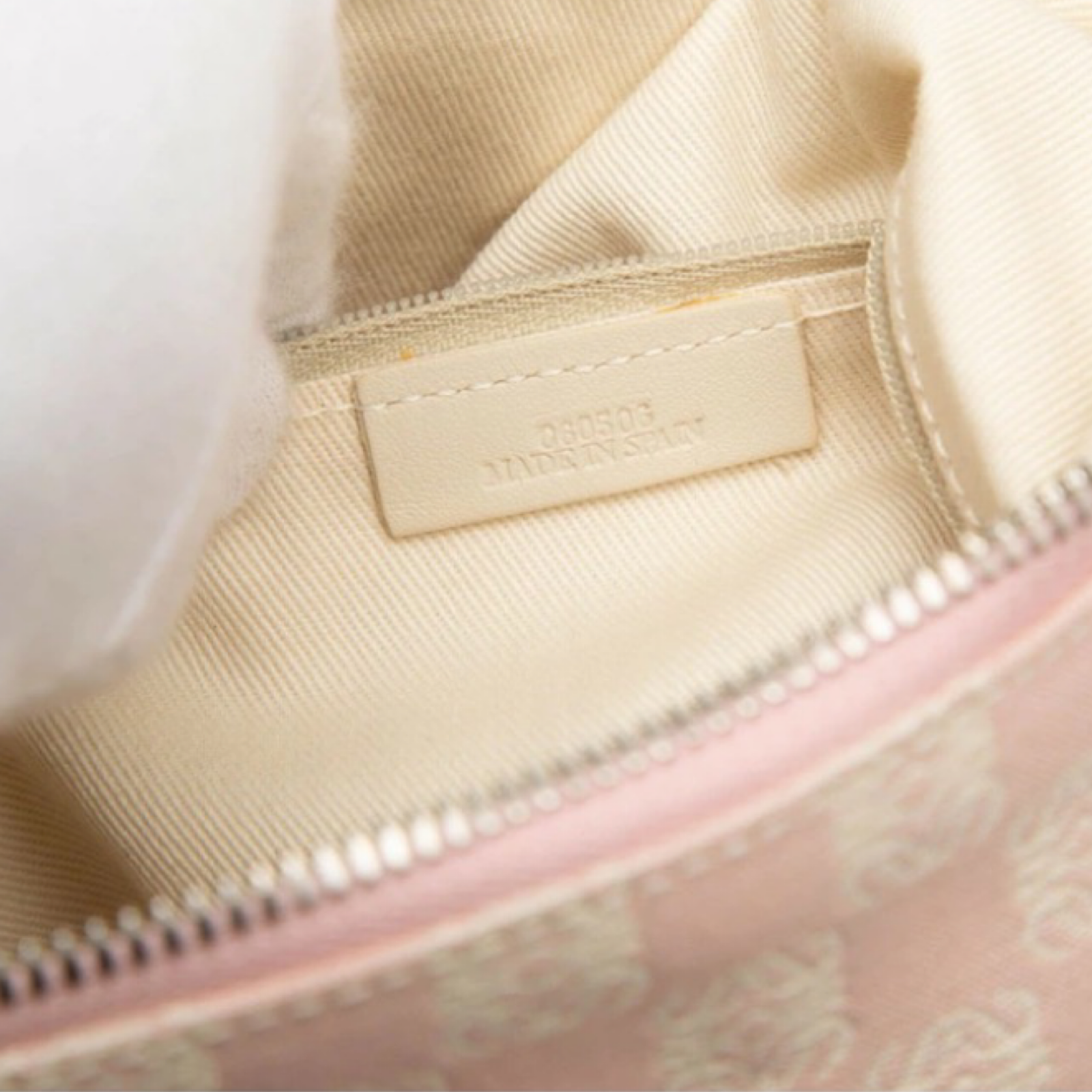 LOEWE Anagram Crossbody Shoulder Bag Pink Brown Leather Canvas Previously Owned Authentic
