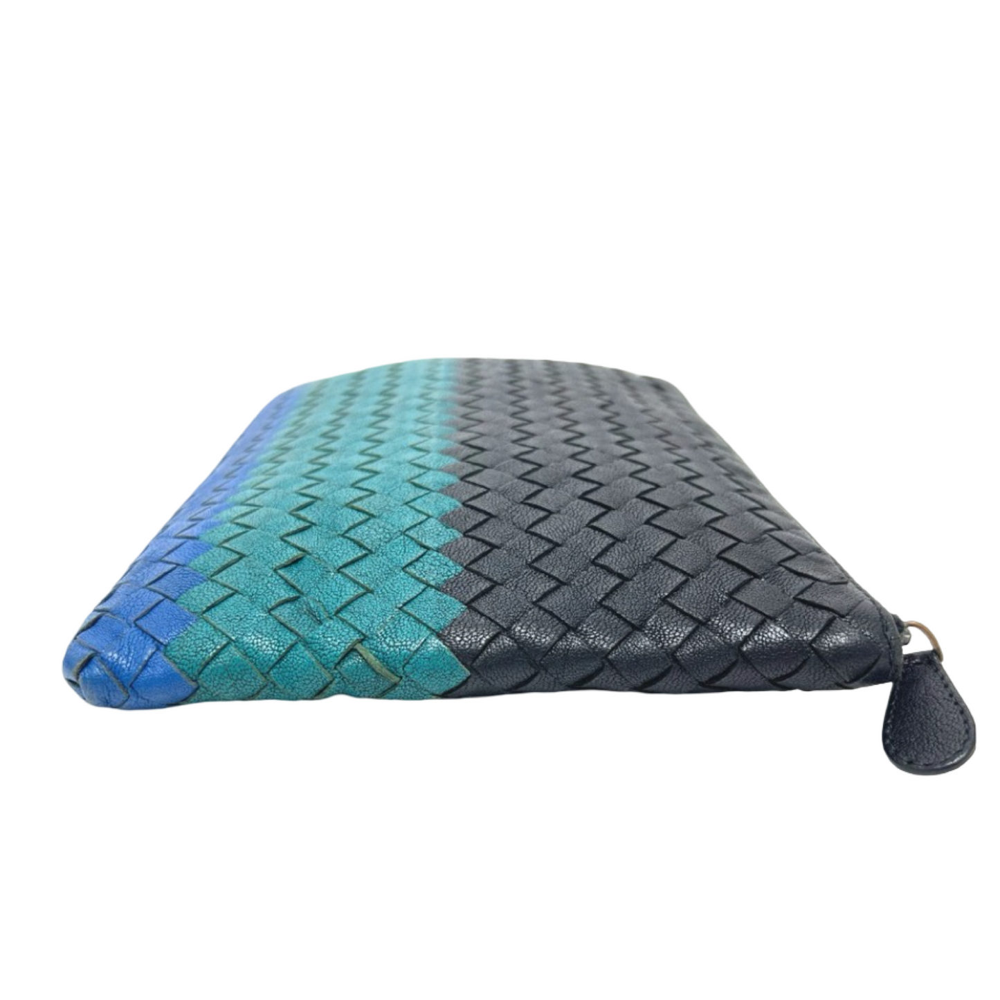 Bottega Veneta Intrecciato Leather Clutch Black Blue Green – Pre-Owned Very Good Condition | L’LUXE Authentic’s