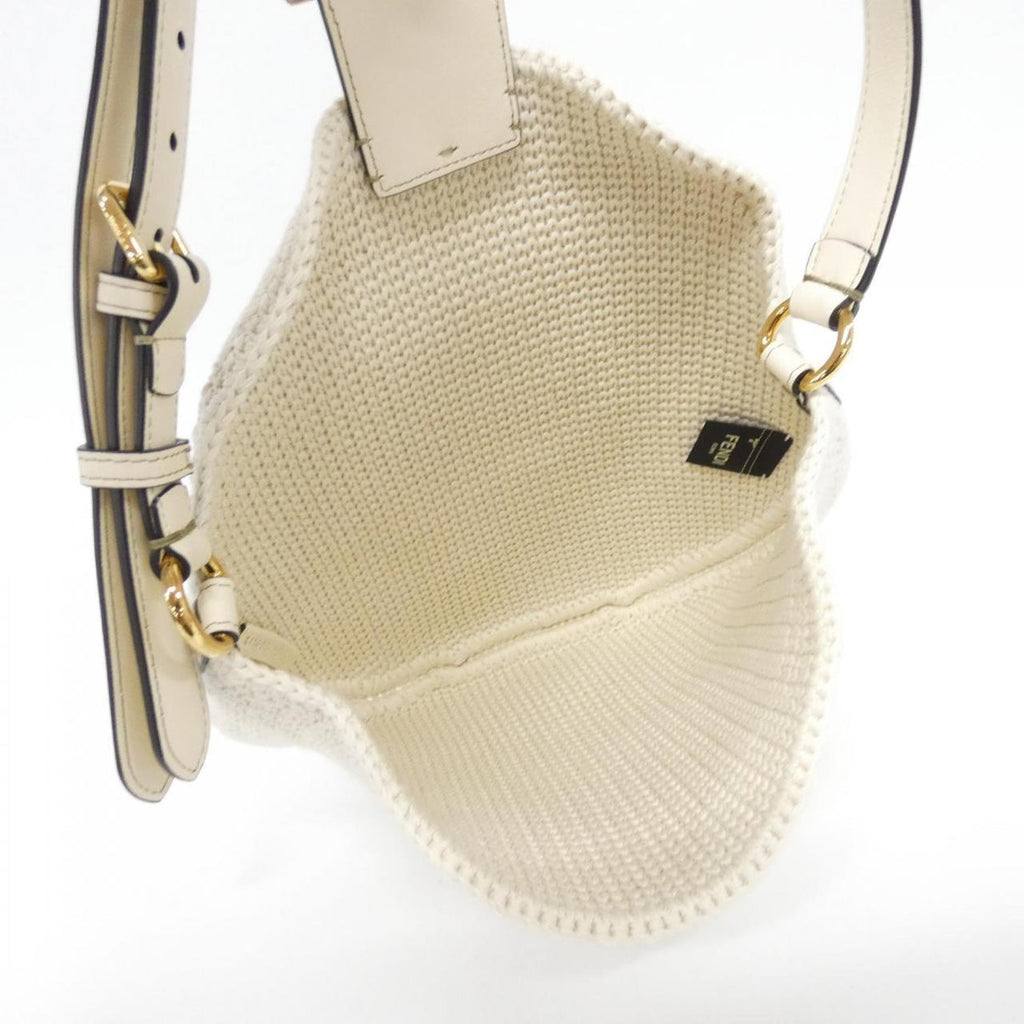 Fendi Croissant Small Canvas Shoulder Bag Previously Owned Authentic