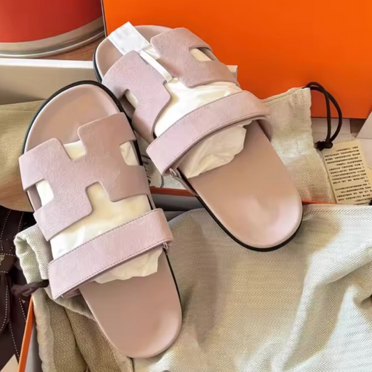 Double-Strap Slide Sandals | L’LUXE Footwear