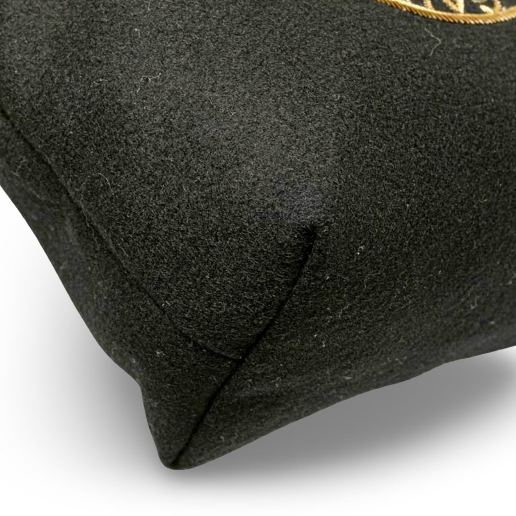 Saint Laurent Rive Gauche Wool Leather Clutch Pouch Black – Previously Owned Authentic
