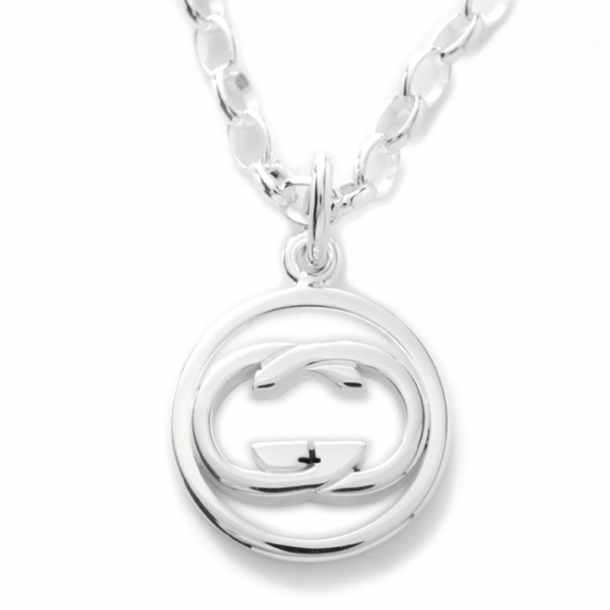GUCCI Interlocking G Silver Necklace –Authentic Previously Owned