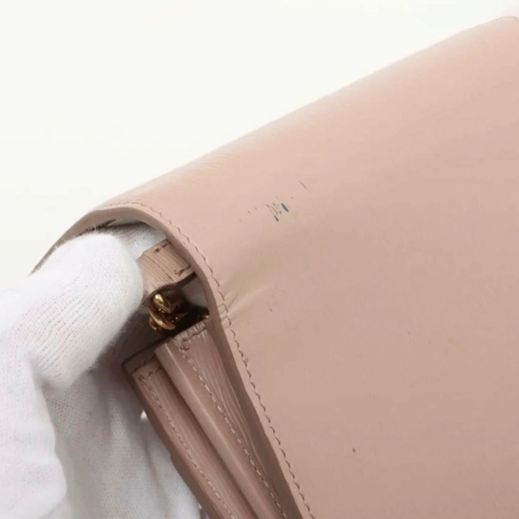 PRADA Pink Leather Shoulder Bag Previously Owned Authentic