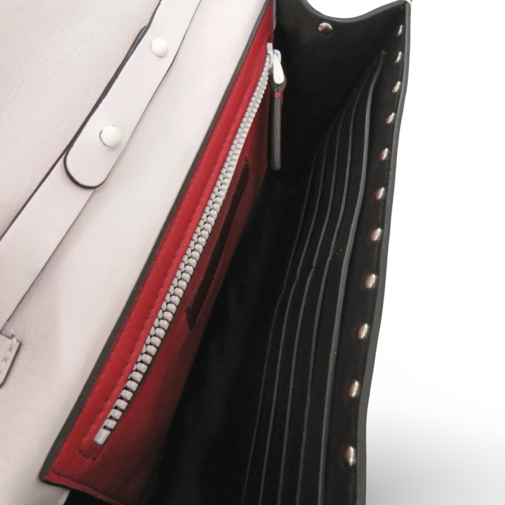 Valentino Garavani Rockstud Leather Shoulder Bag White Like New Previously Owned Authentic