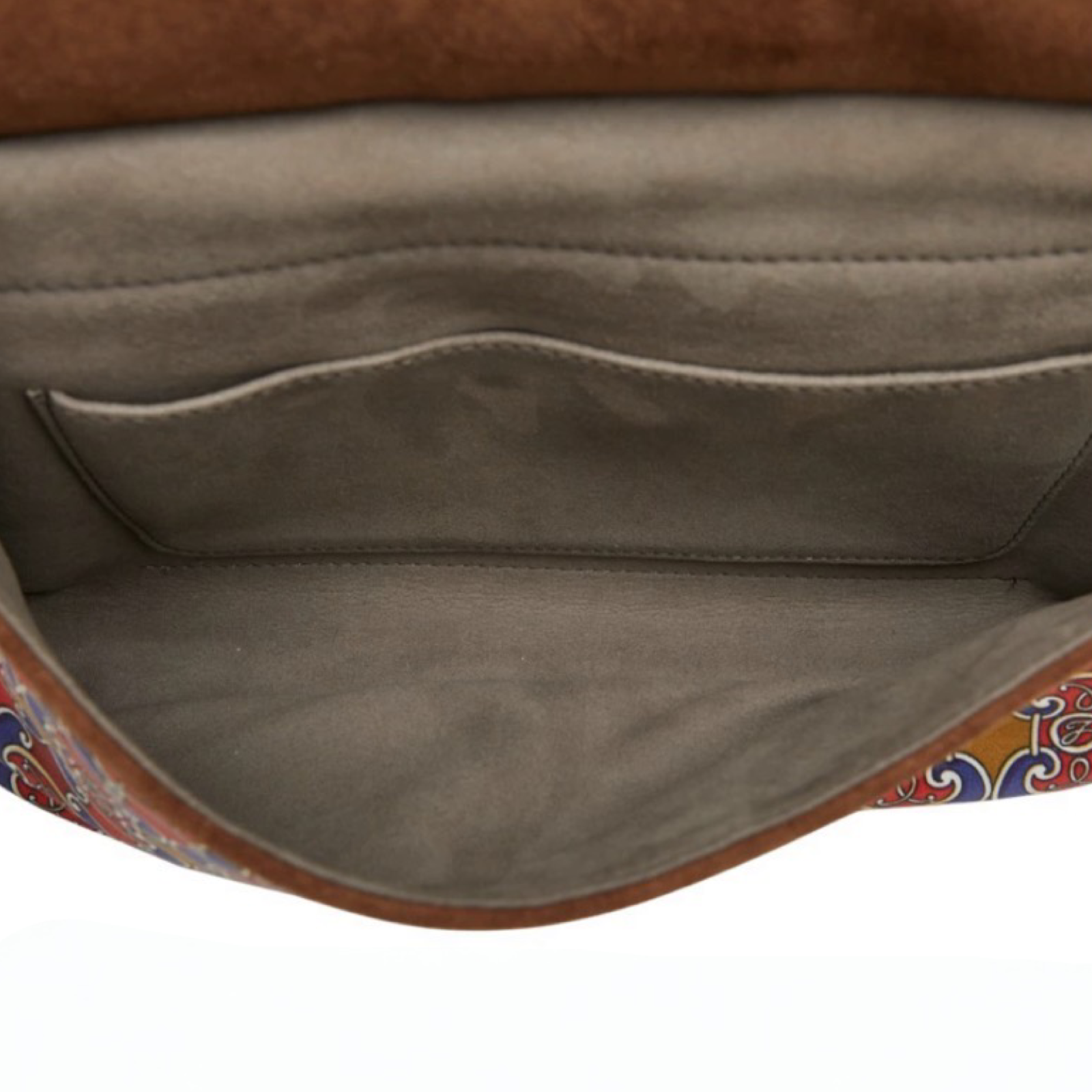 FENDI Double F Suede & Satin 2-Way Chain Shoulder Bag – Brown Multicolor | Previously Owned Authentic