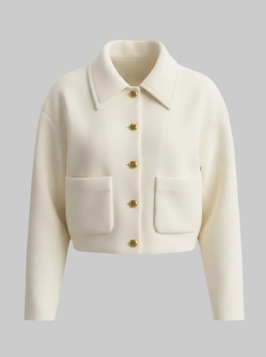 Off-White Textured Bolero Jacket – Long Sleeve Style| Curve | L’LUXE Luxury Edit