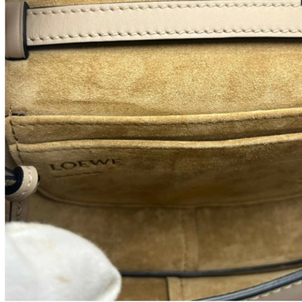 LOEWE Gate Dual Mini Beige Leather Bag Previously Loved Authentic