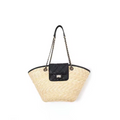 Women’s Small Woven Straw Bag Black\White | L’LUXE Inspired Collection