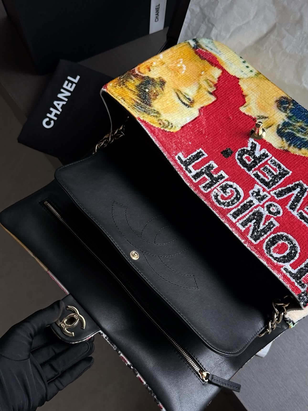 Designer-Inspired Pop-Art Sequin Statement Shoulder Bag | L’LUXE Inspired Collection
