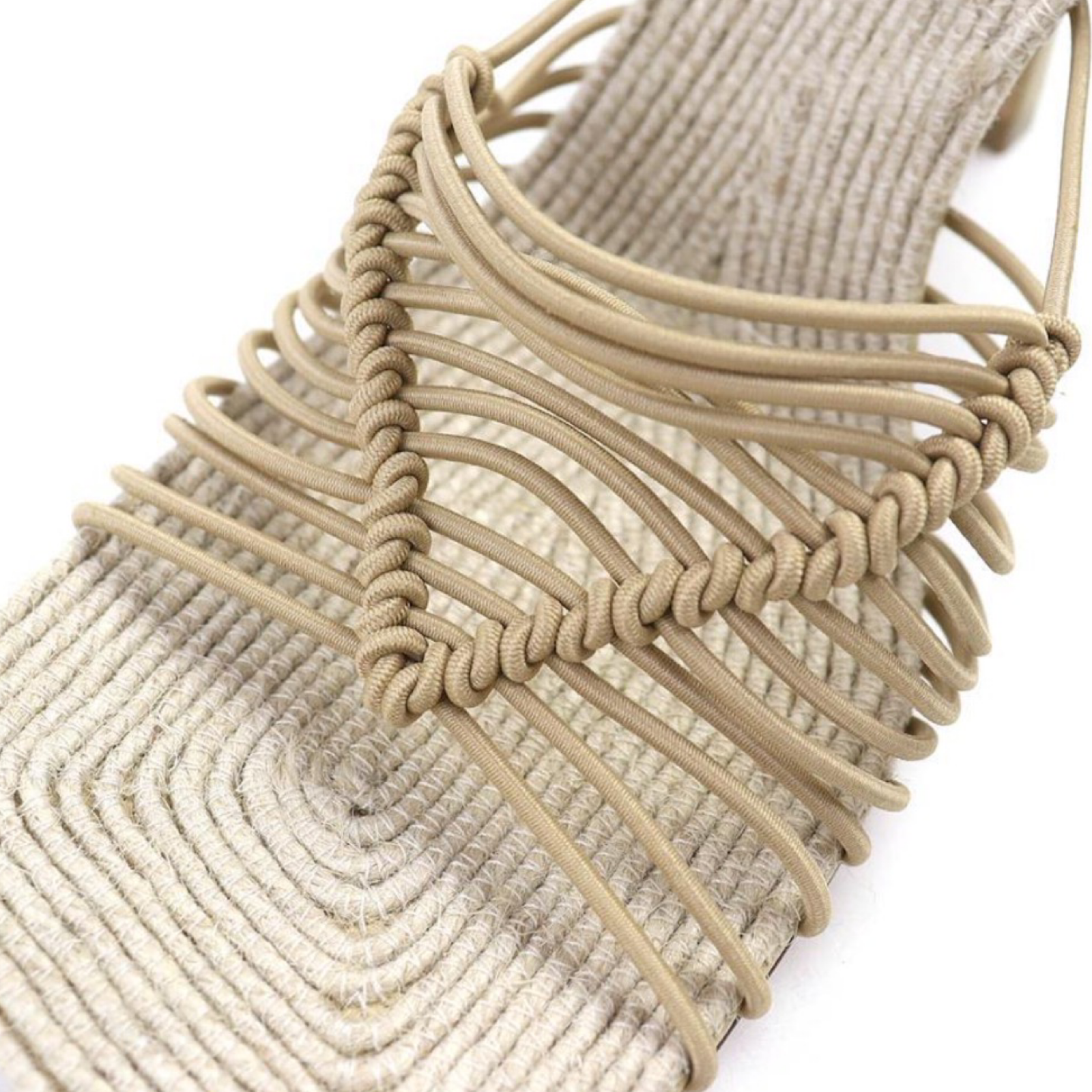Bottega Veneta Cindy Stretch Sandals Cane Sugar Beige unused Authentic Previously Owned
