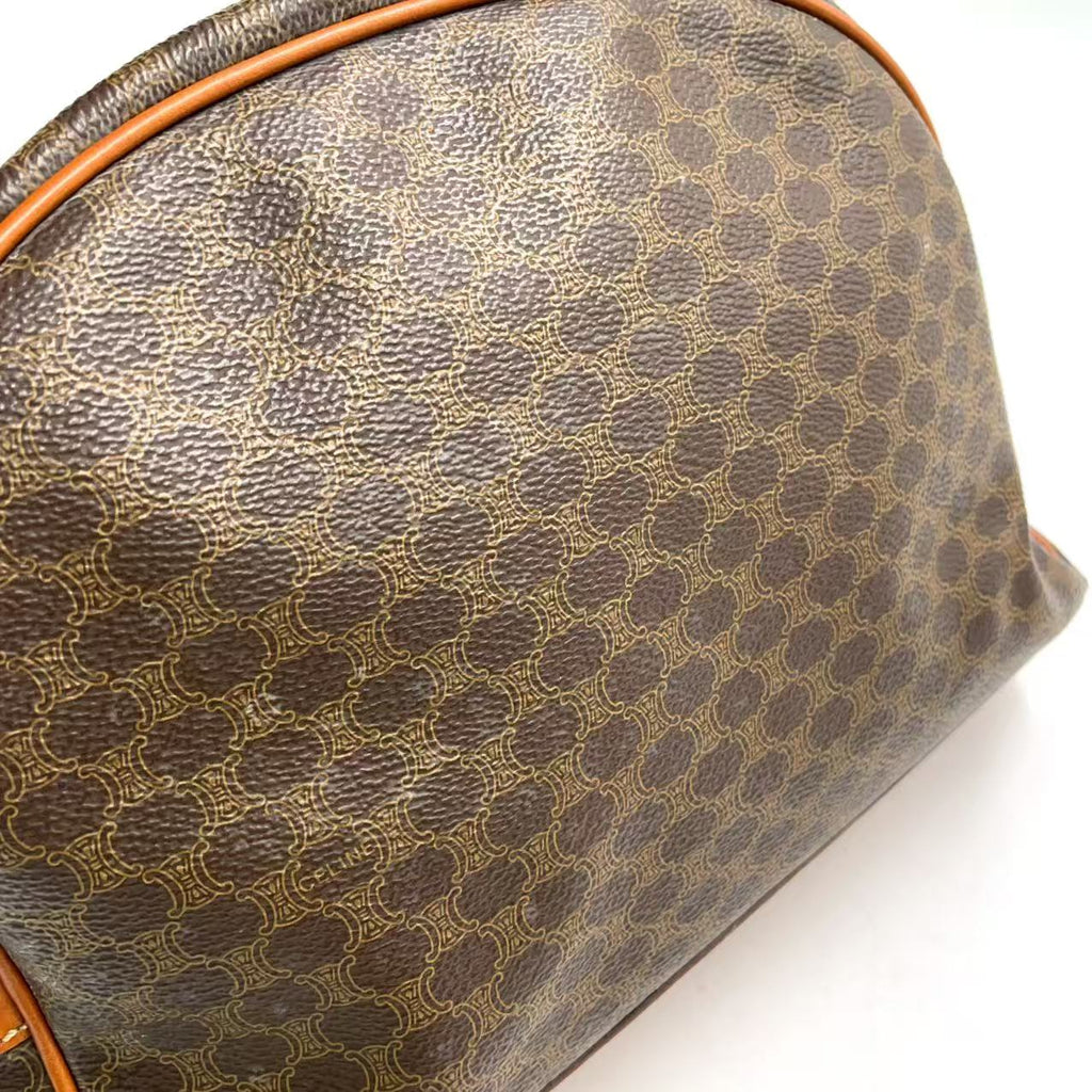 Celine Macadam Pattern Handbag Brown Beige PVC Leather Trim — Previously Owned Good Condition | L’LUXE Authentics