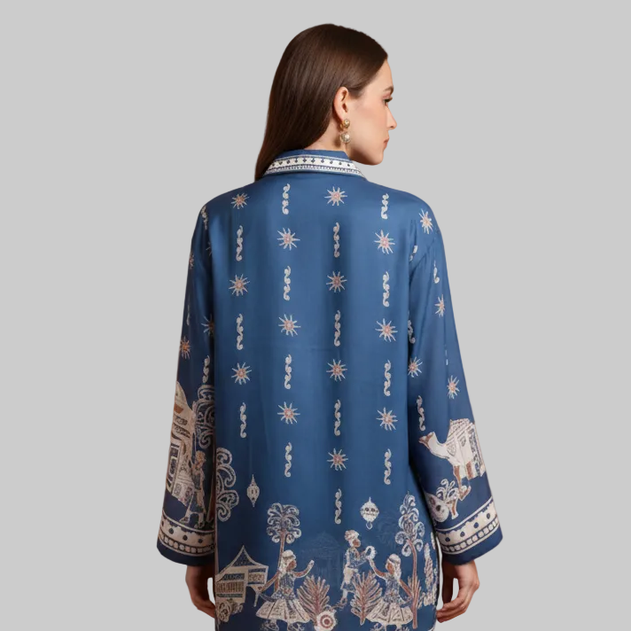 Blue Linen Tunic Dress