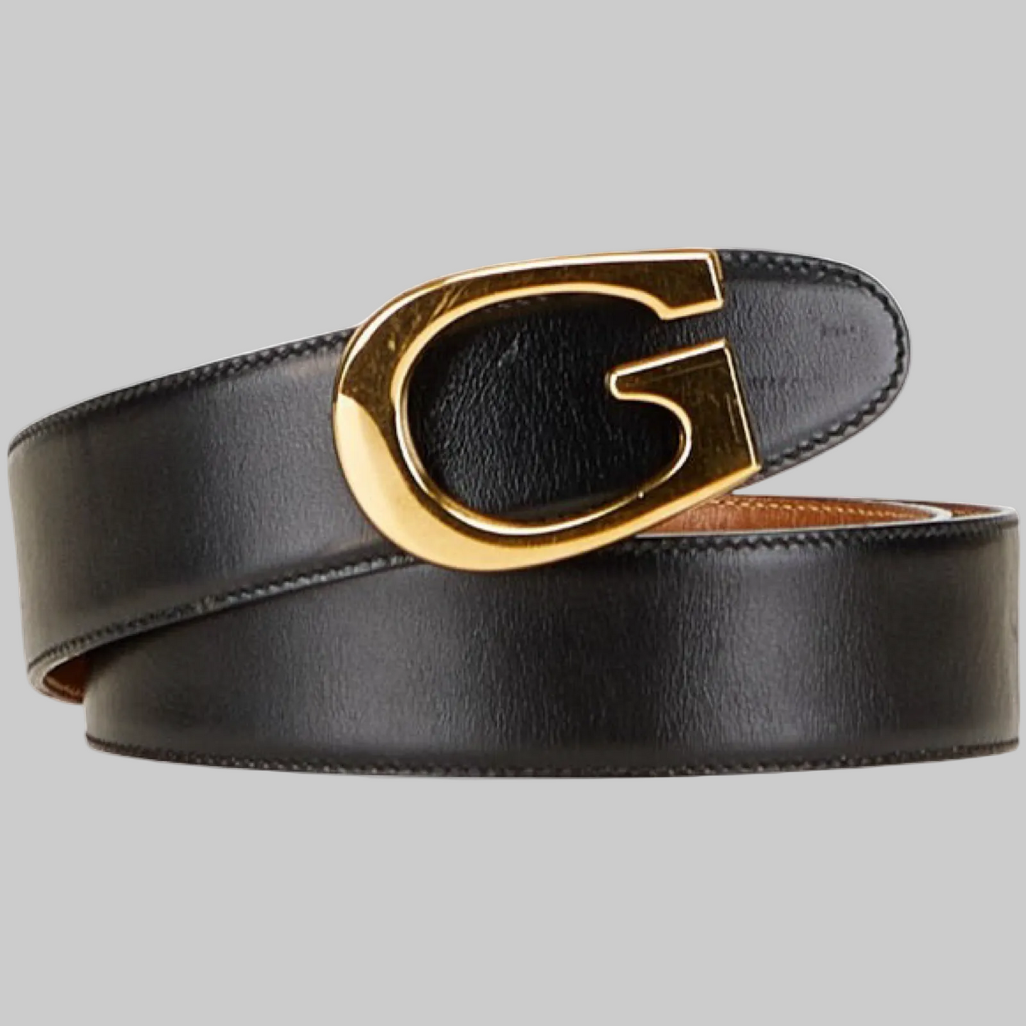 Gucci Black Leather Belt with Gold G Buckle – Ladies – Size 65 (26) Previously Owned | L’LUXE Authentic’s