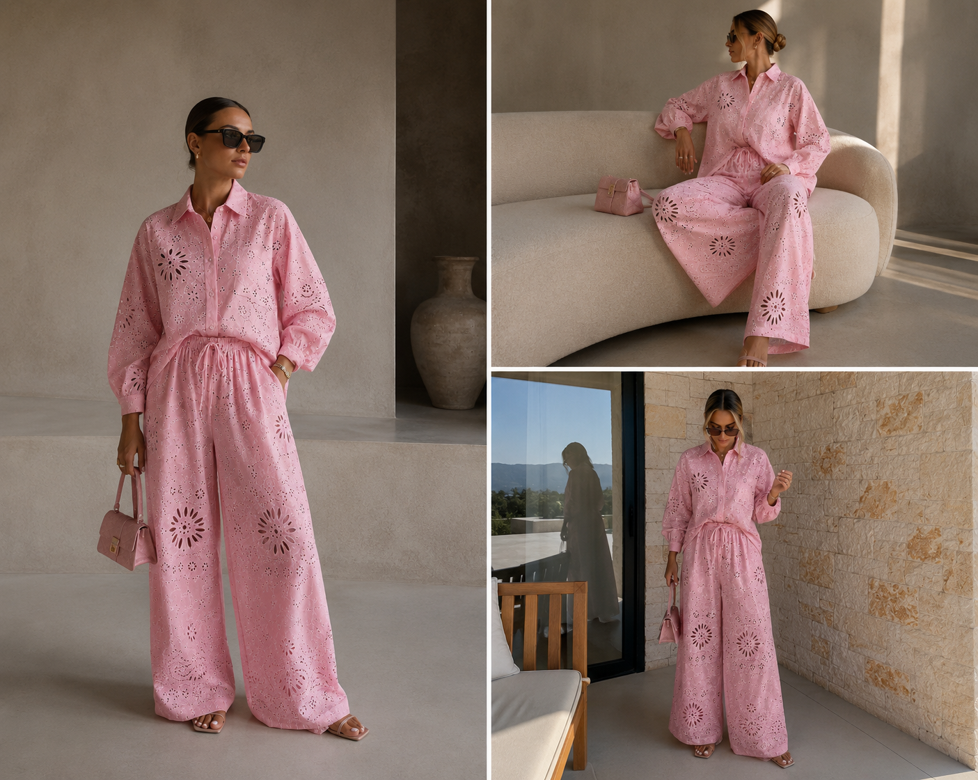 Boho Paisley Oversized Matching Shirt & Wide-Leg two-piece co-ord Outfit