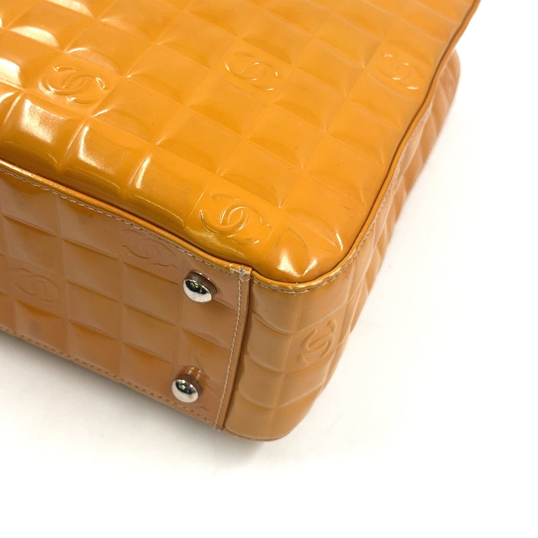 Chanel Chocolate Bar Coco Mark Patent Leather Tote Yellow – Previously Owned Authentic