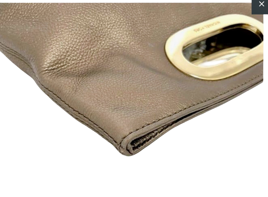 Michael Kors Leather Clutch Bag Brown Gold Hardware Previously Owned Authentic