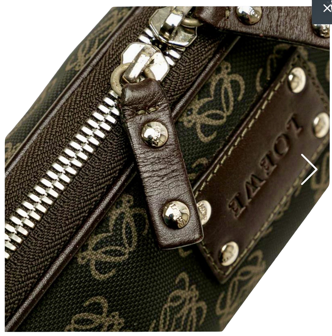 Loewe Anagram PVC Leather Clutch Pouch Black Brown – Good Condition | L’LUXE Authentic’s