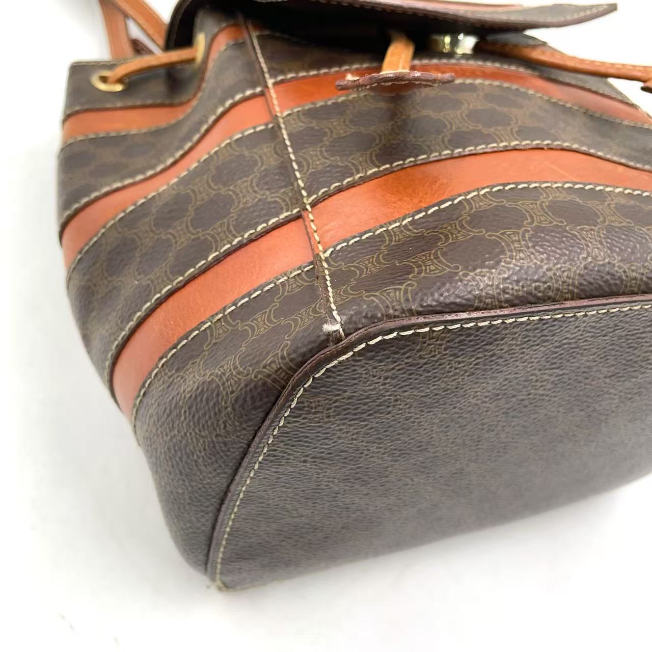 Celine Macadam Pattern Mini Rucksack PVC Leather Brown – Fair Condition | L’LUXE