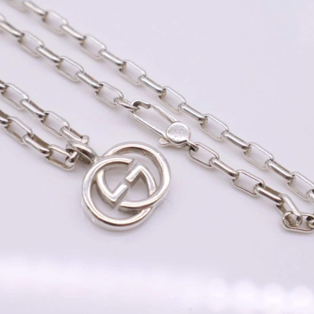 GUCCI Interlocking G Silver Necklace –Authentic Previously Owned