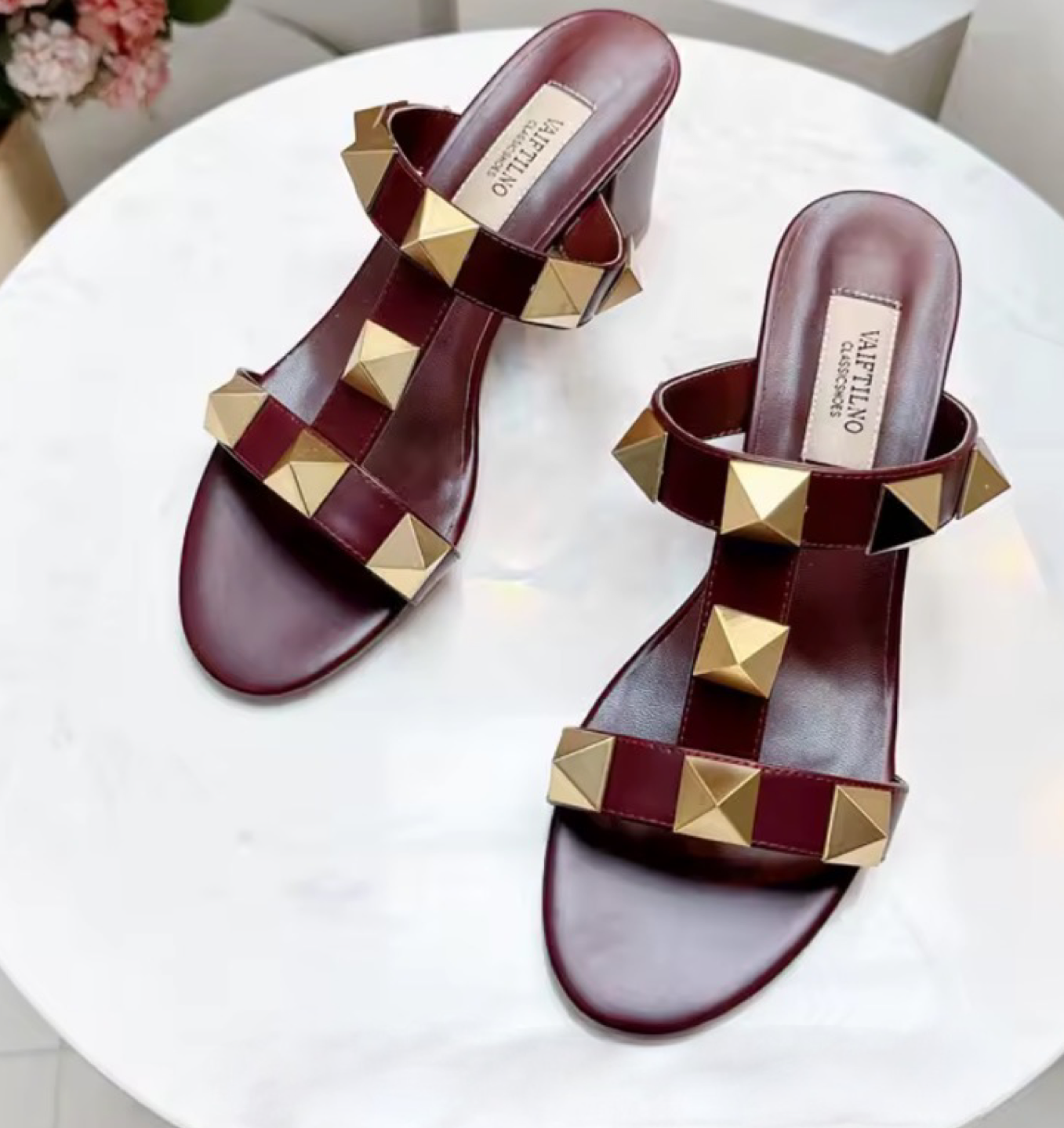 Studded Open Toe Mule Sandals