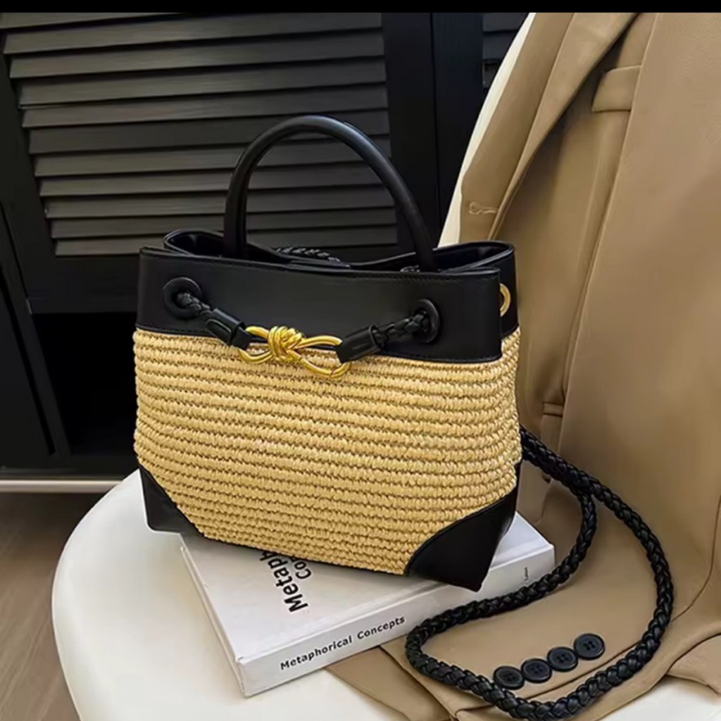 Structured Mini Tote with Woven or Smooth Finish – Multiple Colours – Resort Style (Generic)