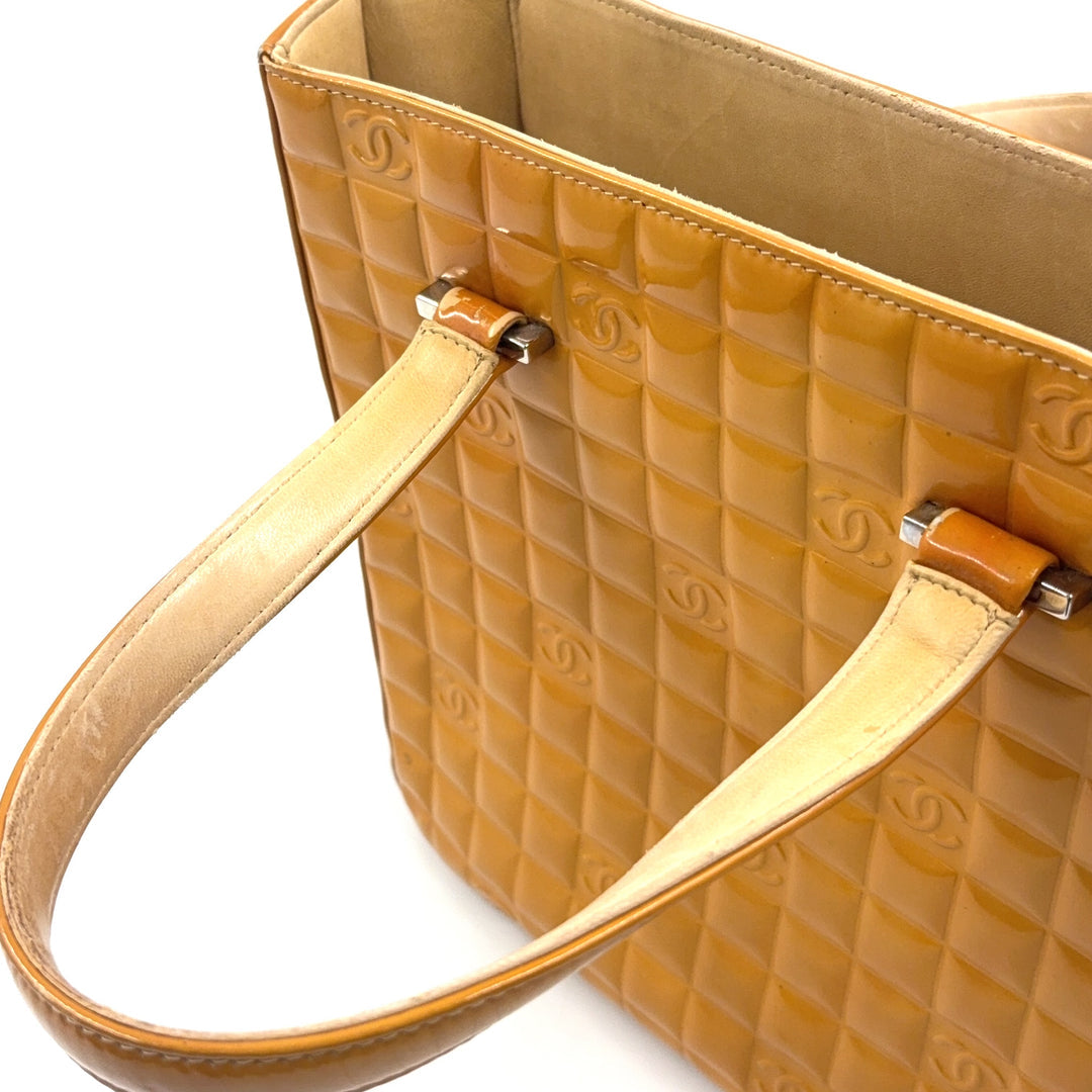 Chanel Chocolate Bar Coco Mark Patent Leather Tote Yellow – Previously Owned Good Condition | L’LUXE Authentic’s