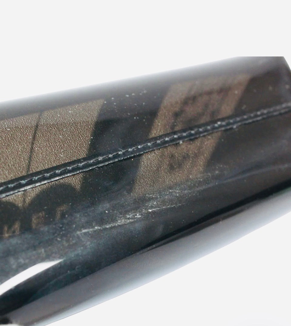 Chanel Windows Line Clear Pouch Black PVC Silver Hardware Previously Owned Authentic