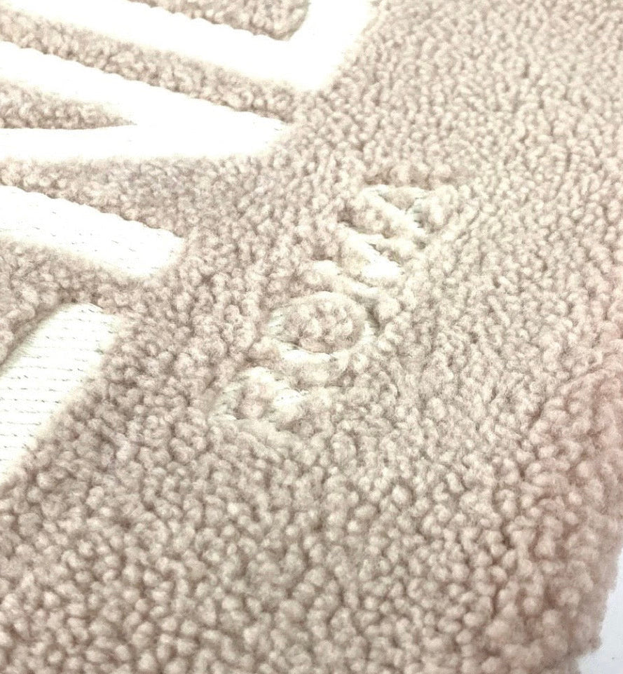 Fendi Mouton Logo Boa Clutch Pouch Beige Shearling – Previously Owned Authentic