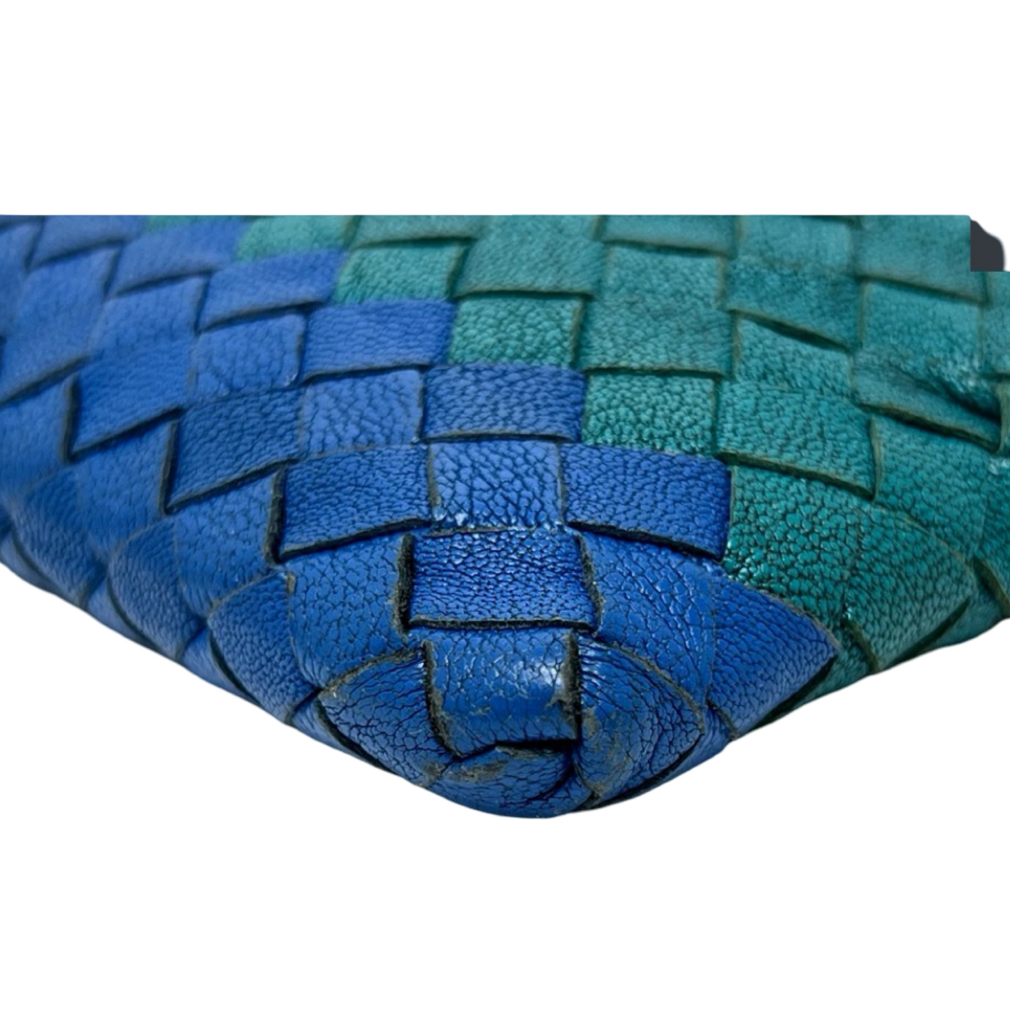 Bottega Veneta Intrecciato Leather Clutch Black Blue Green – Pre-Owned Very Good Condition | L’LUXE Authentic’s