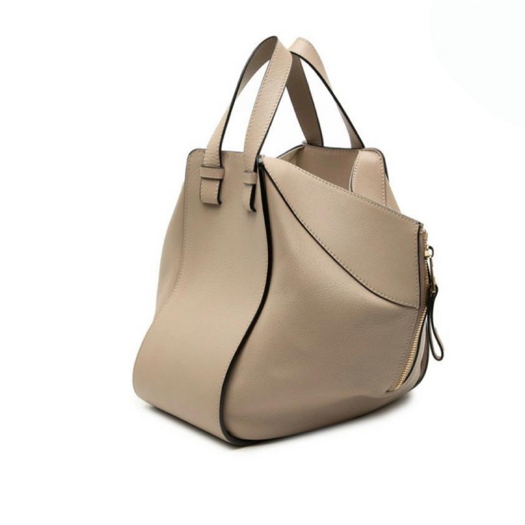LOEWE Hammock Small 2-Way Shoulder Bag Beige Leather previously owned Authentic